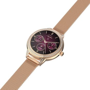 Smartwatch damski Garett Stella różowe złoto mesh AMOLED 1,1″ + biały pasek (5).jpg